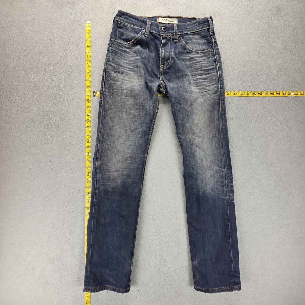 Vintage Levis 504 Jeans Mens 29x32 Blue Straight Engineered Whiskers Honeycomb‎